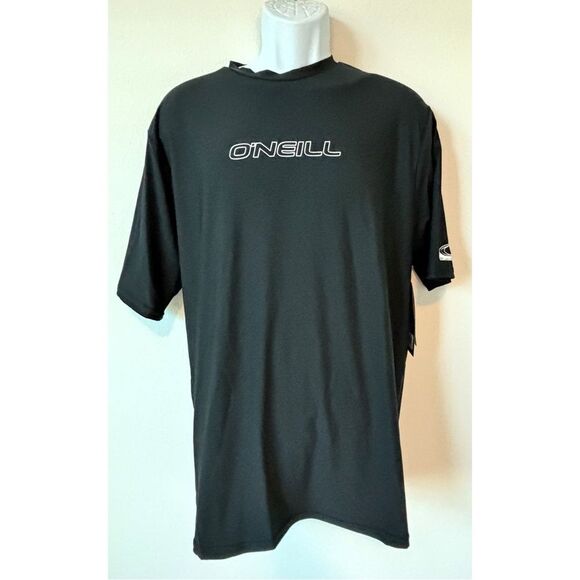 O’Neill Black UPF 50+ Short Sleeve Rash Guard Surf Shirt | XXL | NEW - Picture 2 of 13